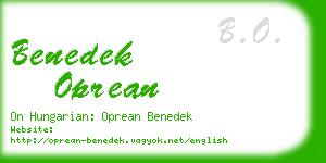 benedek oprean business card